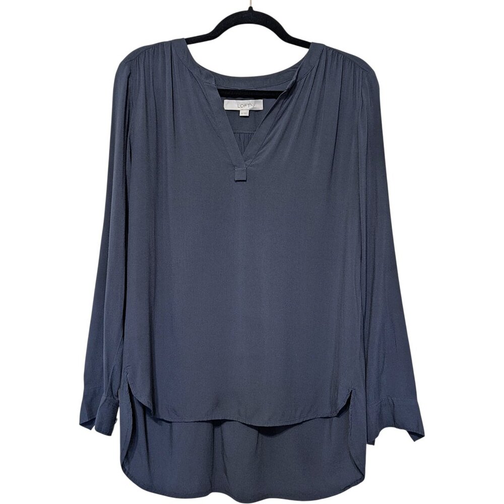 LOFT Women's Blouse Relaxed Fit Navy Xsmall